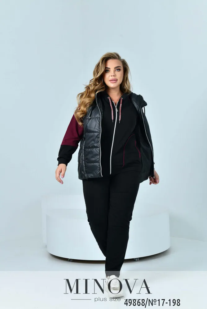 Костюм 17-198-марсала-черный Minova