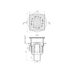 50 трап с вертик. спуском, рег решетка 120х120 нерж АНИ пласт TA5714