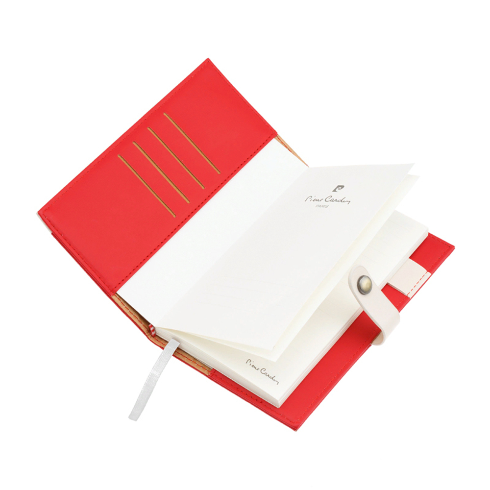 Записная книжка Pierre Cardin красная, 10,5 х 18,5 см