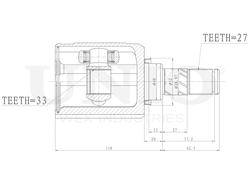 ШРУС внутренний левый UNIO CVJ-30169