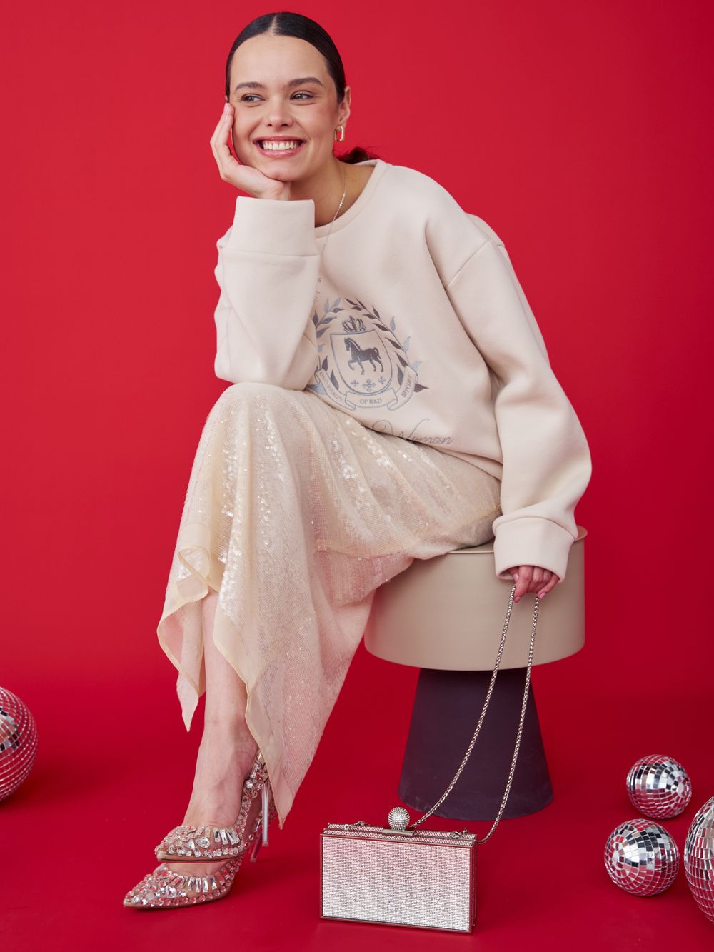 ЮБКА В ПАЙЕТКАХ PASTEL BEIGE