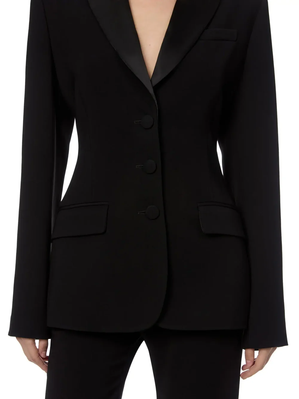 Двубортный жакет прямого кроя