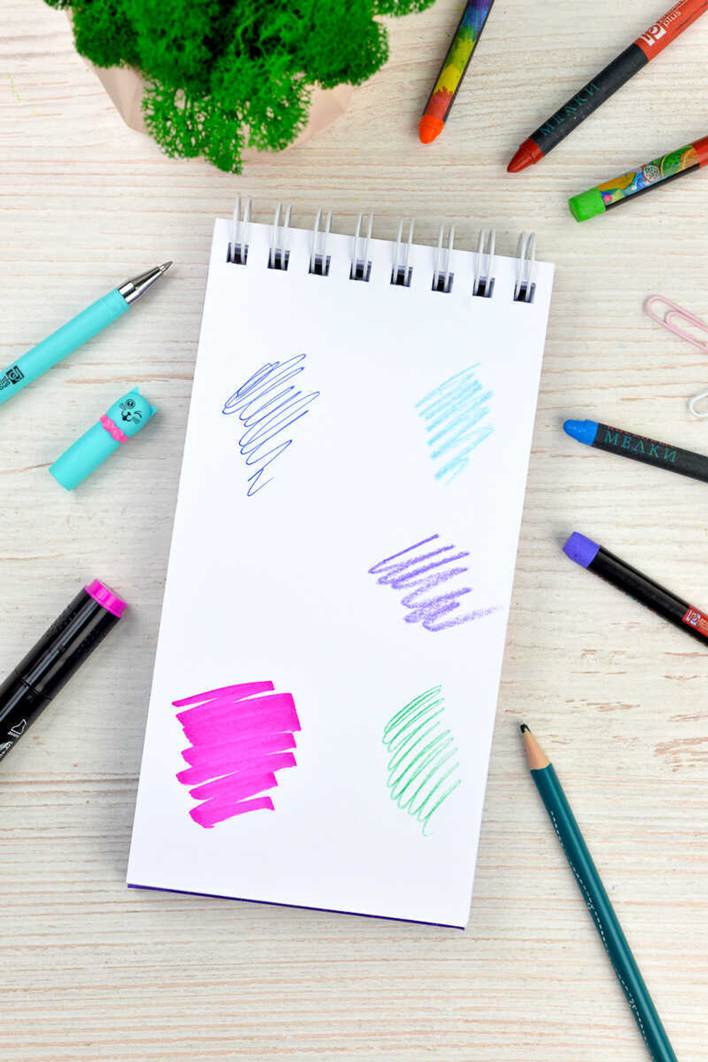 Скетчпад 105х210 мм, 80 л, блок - белый офсет 100 г/м², арт. 62112 РОЗОВЫЙ ЗАКАТ /обложка полноцветная печать, твёрдый переплёт на гребне, глянцевая ламинация,