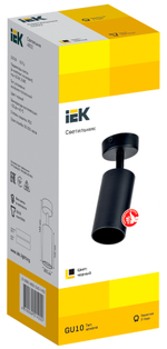 Светильник 4002 накладной настено-потолочный под лампу GU10 черный IEK