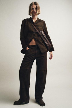 ZARA БЛЕЙЗЕР ИЗ 100% ЗАМШИ — LIMITED EDITION, ШОКОЛАДНЫЙ