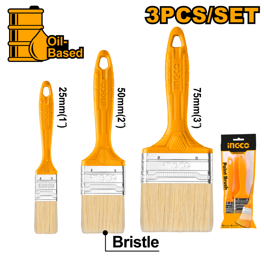 Набор кистей 3 шт INGCO CHPTB7860301