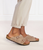 Шлепанцы кожаные zürich vl taupe Birkenstock - бежевый(50461)