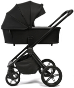 Детская коляска Peppy Monaco 3 в 1 с автокреслом Verona Black Black (черный), рама черная матовая