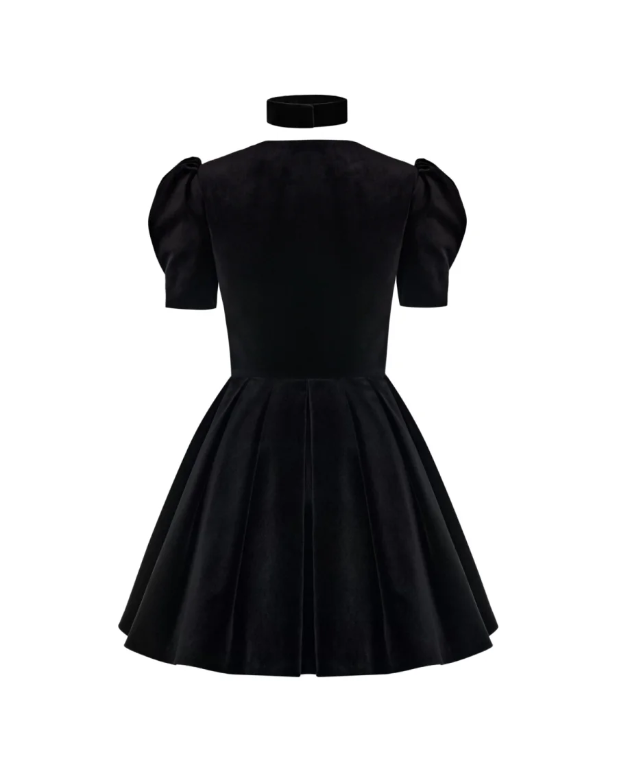 Платье из велюра, Черный