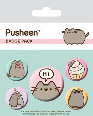 Значки Pyramid: Pusheen (Pusheen says Hi) 5 шт.