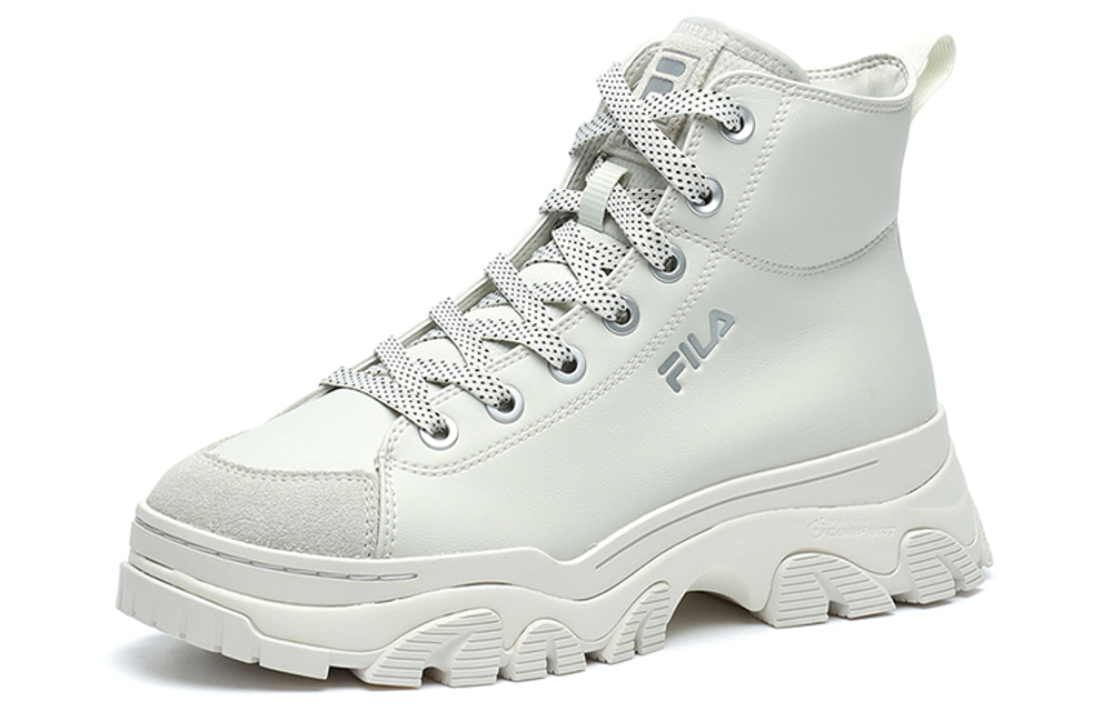 Fila fashion high-top outdoor boots women's silver green