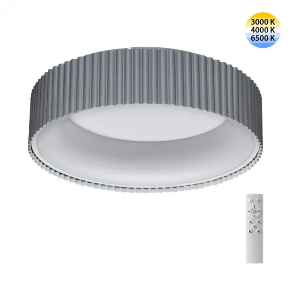 7713/56L AVRA LED SN 033 Светильник металл/акрил/белый/серый LED 56Вт 3000-6500К D460 IP20 пульт ДУ SHARMEL
