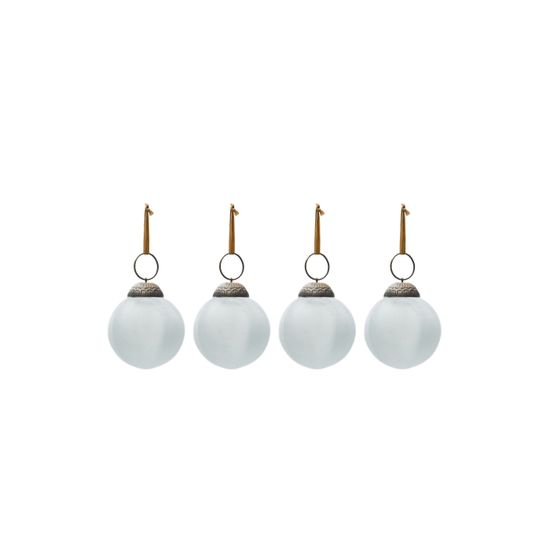 Набор из 4 рождественских шаров Talve из белого переработанного стекла, Ø 6 см