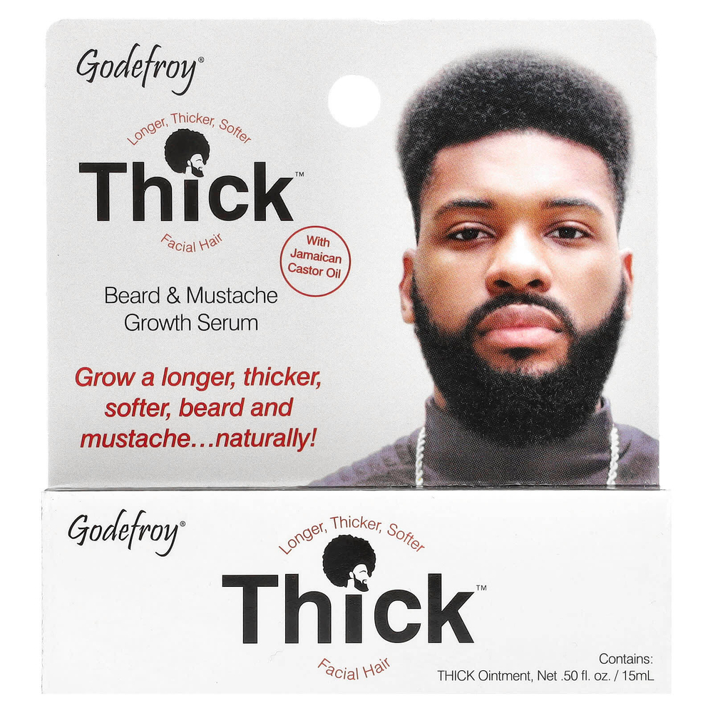 Godefroy, Thick™, сыворотка для роста бороды и усов, 15 мл (0,5 жидк. унции)
