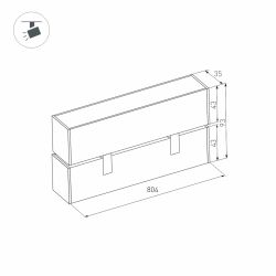 Светильник MAG-FLAT-FOLD-45-S805-24W Warm3000 (WH, 100 deg, 24V) (Arlight, IP20 Металл, 5 лет) 026997