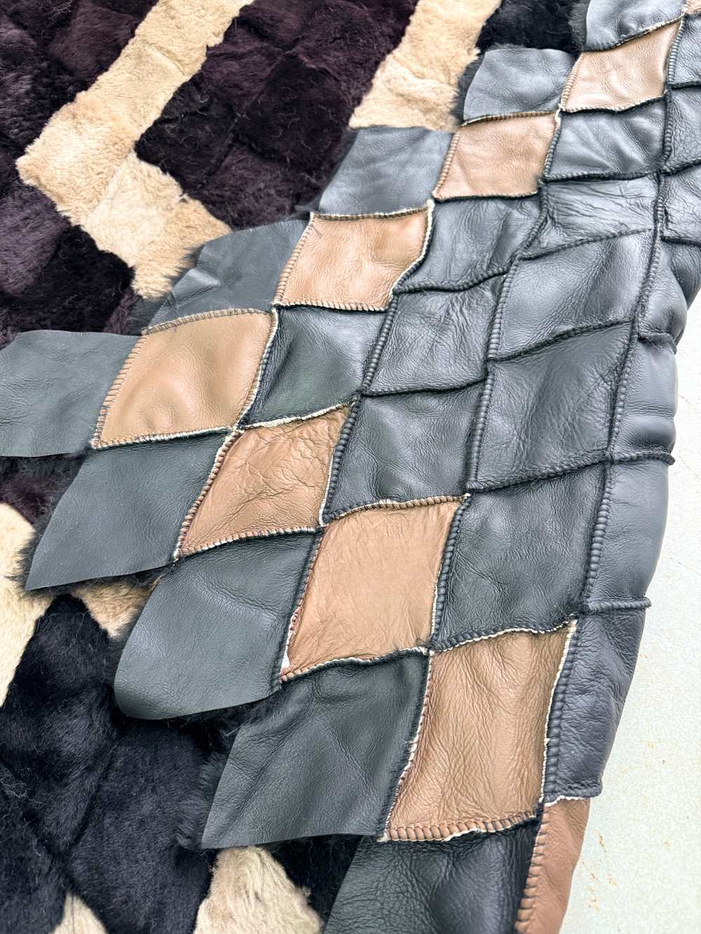 Покрывало меховое ковер из шкуры овчины