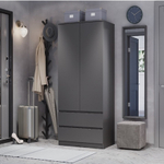 Шкаф 2-х створчатый Симпл ШК-03 графит