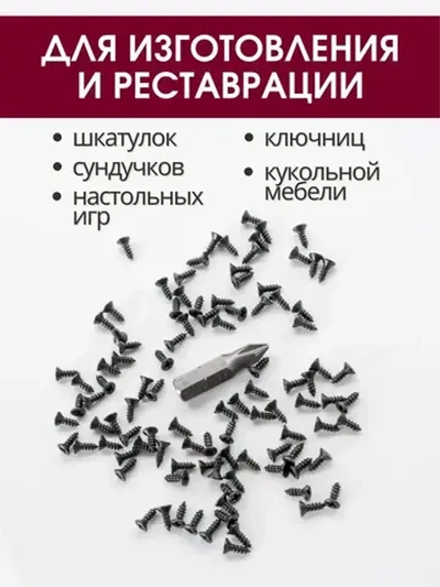 Набор саморезов (шурупов) 2 х 6 мм, черный, 100 шт