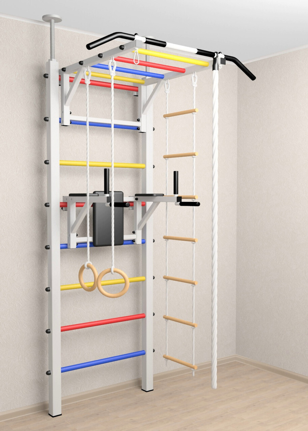Шведская стенка Sv Sport враспор (Турник рукоход/Брусья/Канат/Kольца/Лестница)