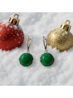 Серьги бижутерные "Малахитовая шкатулка"