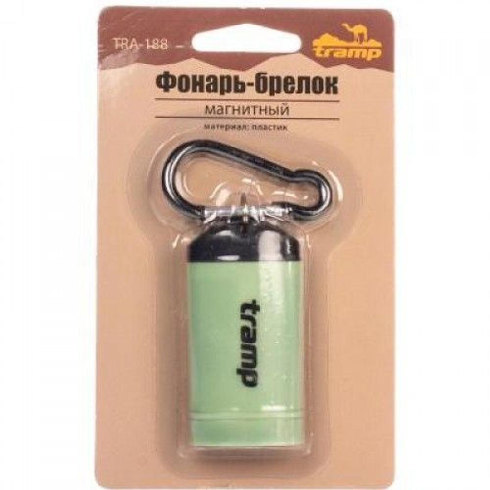 Tramp фонарь-брелок магнитный (пластик) (оливковый)