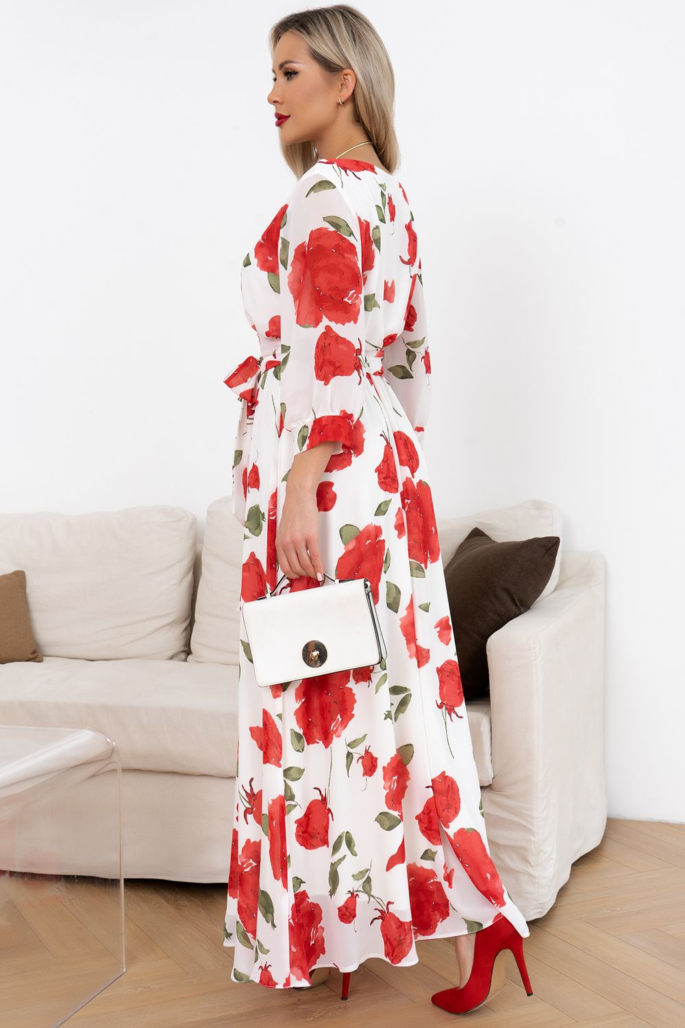 Платье Марго (белый/розы) Р11-1245 Nikol