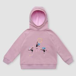 Толстовка цвета пудры с капюшоном "Три грации"