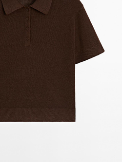 Massimo Dutti Свитер из смесового льна, коричневый