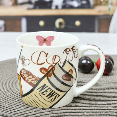 Кружка 380мл керамическая, цвет в ассортименте