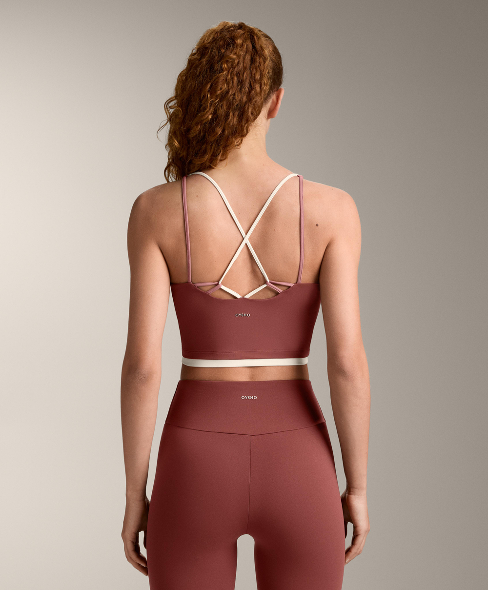 Oysho Топ Comfortlux, линялый махагон