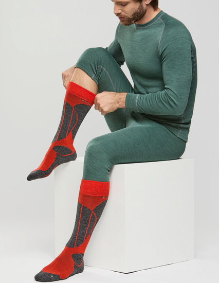 Термобелье мужское комплект Norveg  Sport Wool  30SWMSRU-092, зеленый меланж