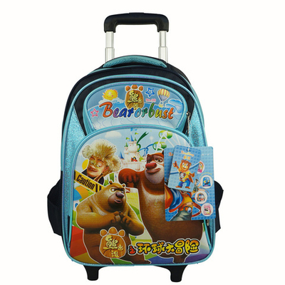 Рюкзак съемный на колесиках с мультипликационными принтами