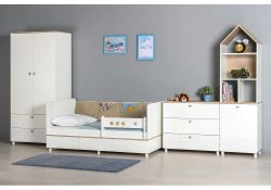 Комплект детской мебели Эльга белый шагрень / дуб белый комплектация 4