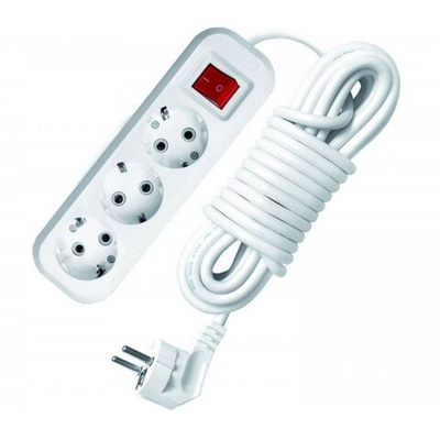 Удлинитель бытовой 3 гн, 7 м, ПВС, 3х1 мм2, с/з, выкл, UNIVersal, S-303, 9631988