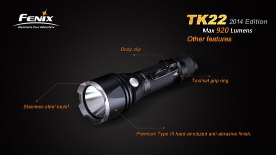 Подствольный фонарь Fenix TK22, 2014 Edition, 920 люмен
