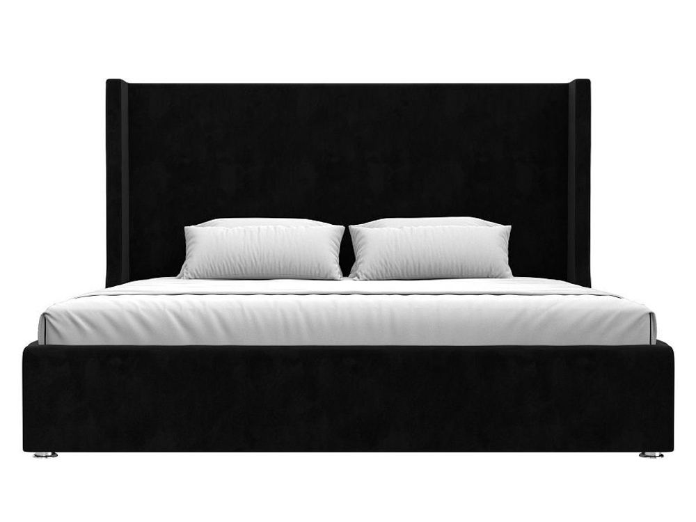 Кровать интерьерная Ларго 200, Черный, Велюр, 120750