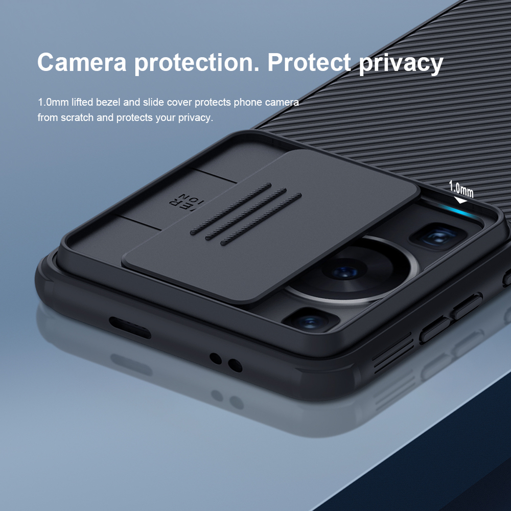 Чехол усиленный противоударный на Huawei P60 и P60 Pro от Nillkin, серия CamShield Pro, сдвижная шторка для защиты камеры