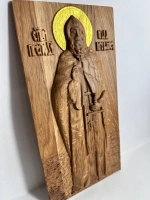 Освященная Икона Святого Ильи Муромца 27х14 см из дуба