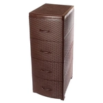 Комод 4 секции Ротанг без декора коричневый