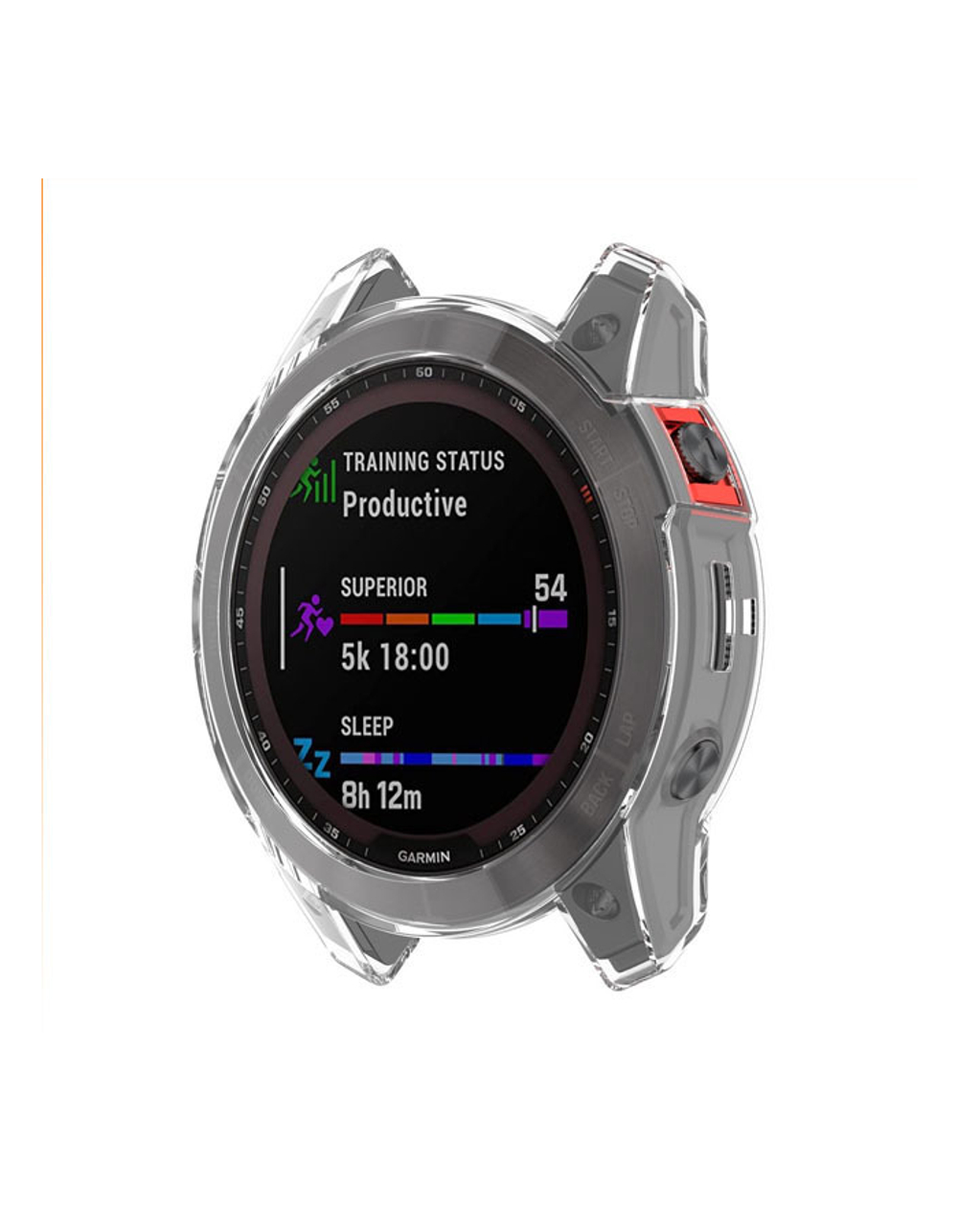 Защитный бампер чехол для часов Garmin Fenix 7X, Tactix 7 / 7 Pro, Enduro 2 силиконовый (Прозрачный)