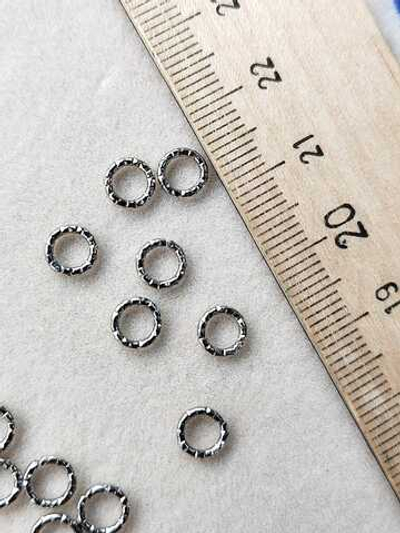 ks0106 Колечки соединительные рифленые 6*1мм, нерж. сталь, шт