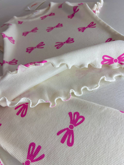 Розовый бантик - двойка для девочек 2 600 тг./шт. (оптом - цена за 5 размеров)