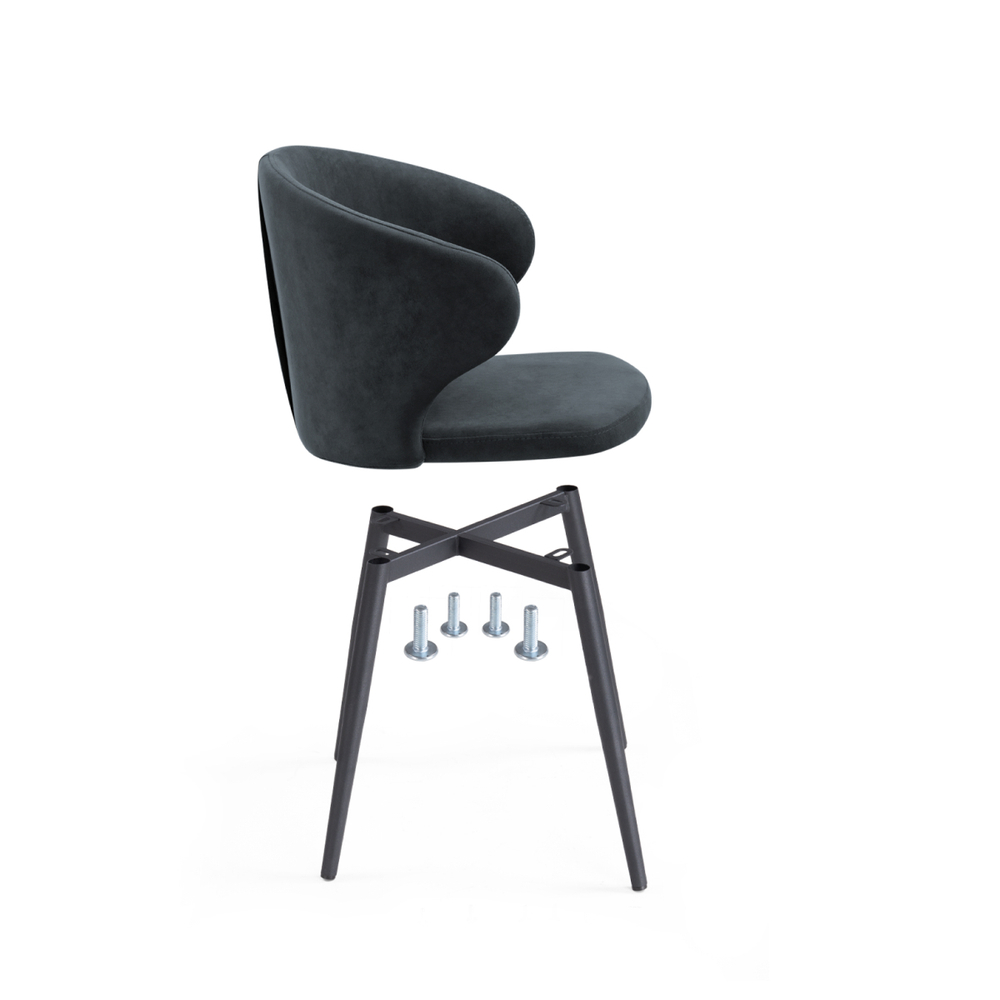 Стул на металлокаркасе Woodville Алсисар катания графит, черный, ножки черные