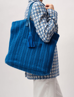 Сумка-шоппер Deboro 30678 синий трикотаж