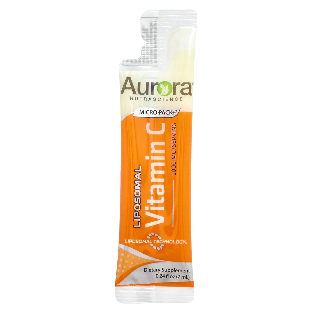 Aurora Nutrascience, Micro-Pack+, липосомальный витамин C, 1000 мг, 30 порционных пакетиков по 7 мл (0,24 жидк. унции)