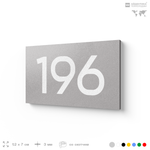 Номер на дверь 196, табличка на дверь для офиса, квартиры, кабинета, аудитории, склада, серый 120х70 мм, Айдентика Технолоджи