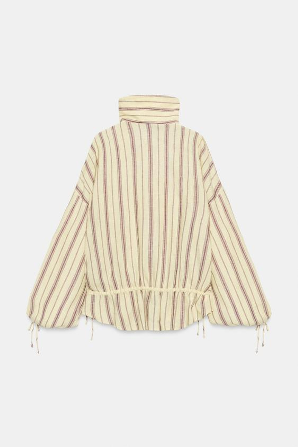 ZARA ЛЬНЯНАЯ КУРТКА В ПОЛОСКУ, ЖЕЛТЫЙ