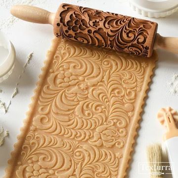 Малая скалка с узором Хохлома