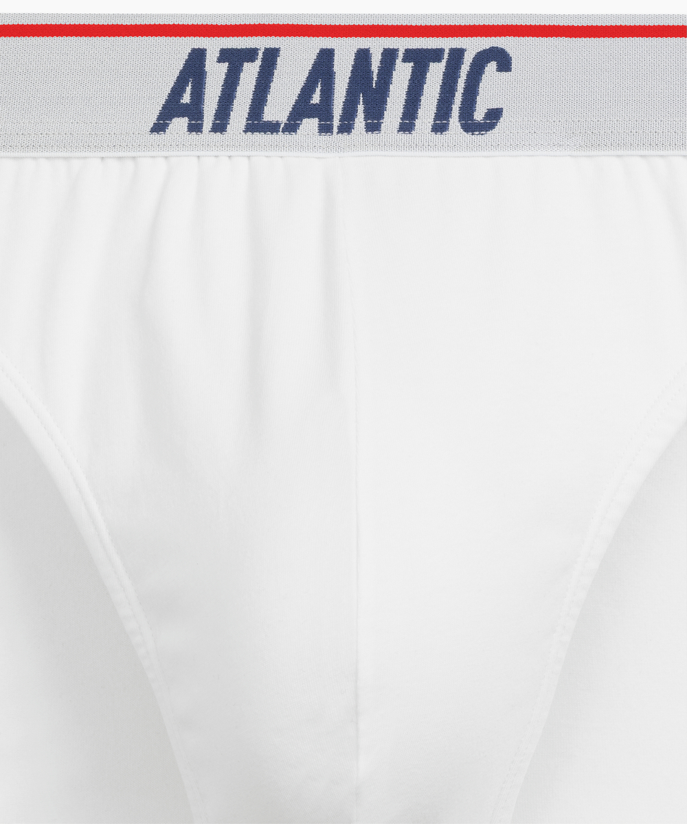 Мужские трусы слипы спорт Atlantic, набор 3 шт., хлопок, белые, 3MP-219
