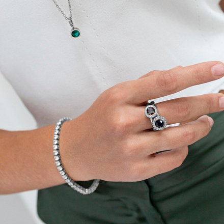 Браслет Qudo CASSIO 18 cm Cristal-Silver 102028/30-1817